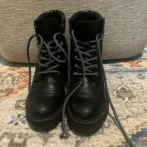 Faux leather heeled boots. Worn once. 7.5